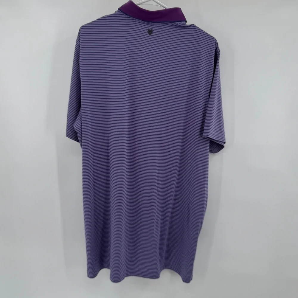 Greyson Polo Shirt Mens XL Purple Striped Short Sleeve Golf Athletic